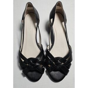 Chocolat Blu Gilly Criss Cross Open Toe‎ Sandals Black Women's Size 7 Medium